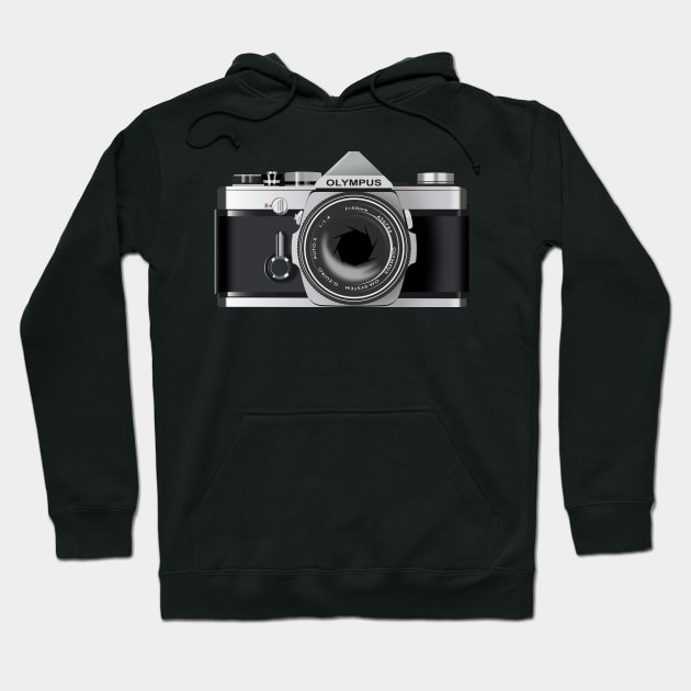 Olympus SLR Camera Hoodie by Randomart